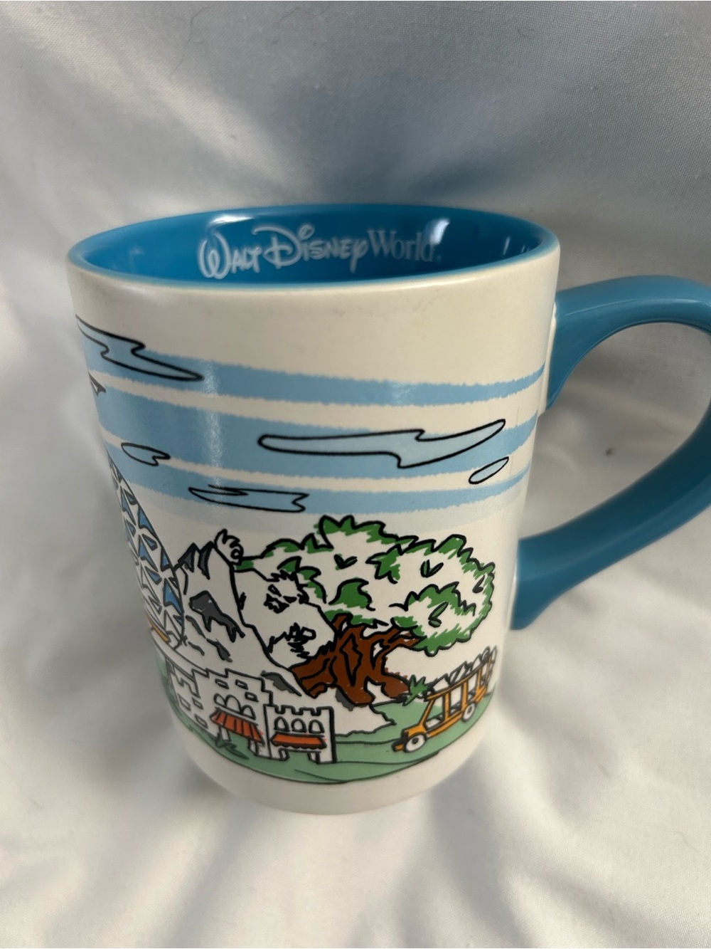 Disney Parks White Ceramic Art Mug